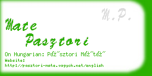 mate pasztori business card